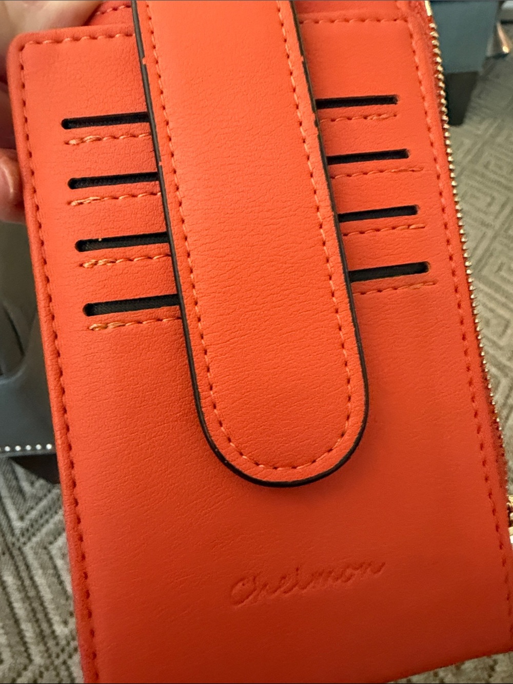 Women's Orange Card Holder Wallet - Sleek Everyday Accessory